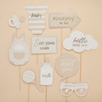 Hello Little One Neutral Baby Shower Photo Props (1pkt/10pcs) - Party Lane 