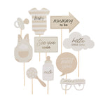 Hello Little One Neutral Baby Shower Photo Props (1pkt/10pcs) - Party Lane 