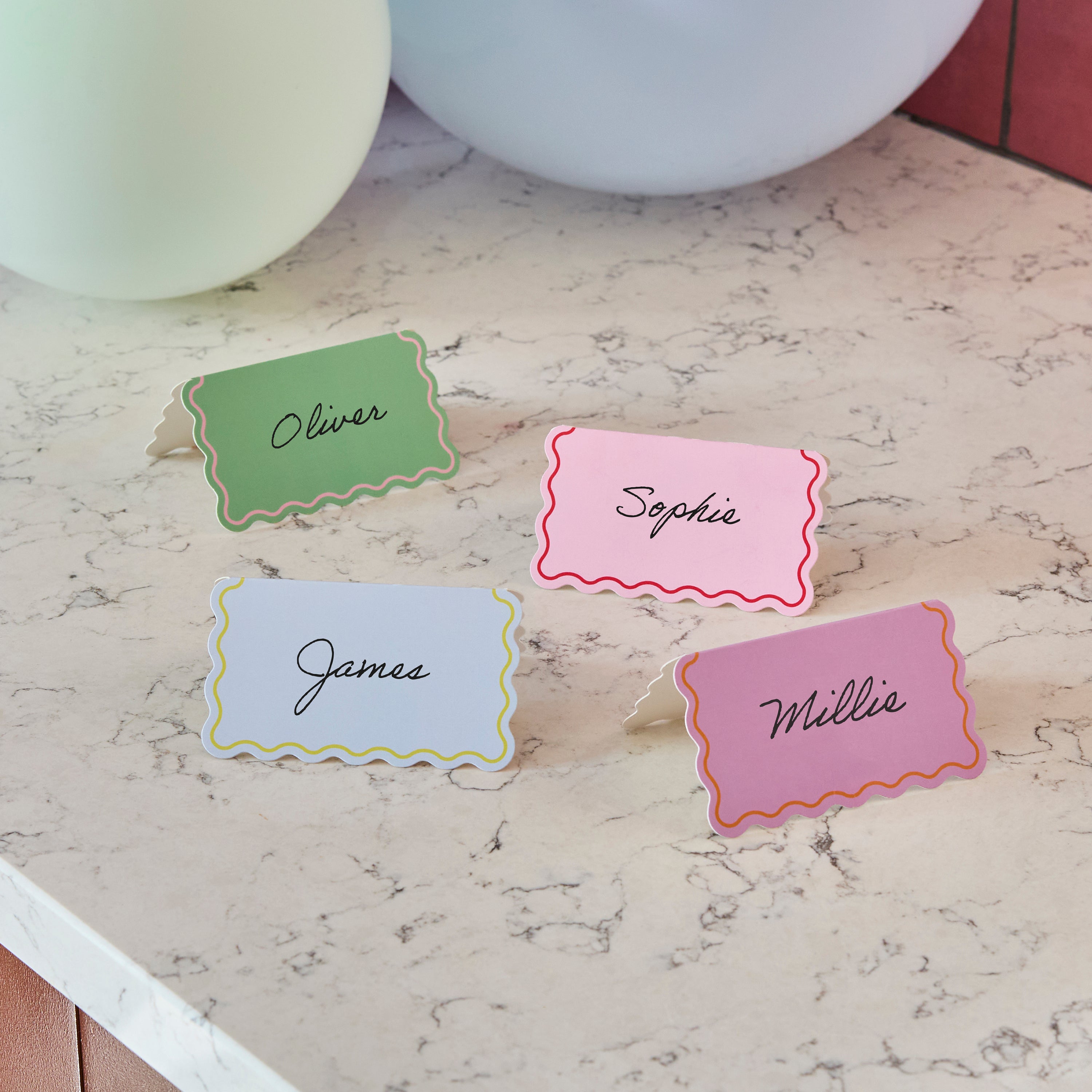 Colour Block Party Place cards (1pkt/8pcs) - Party Lane 