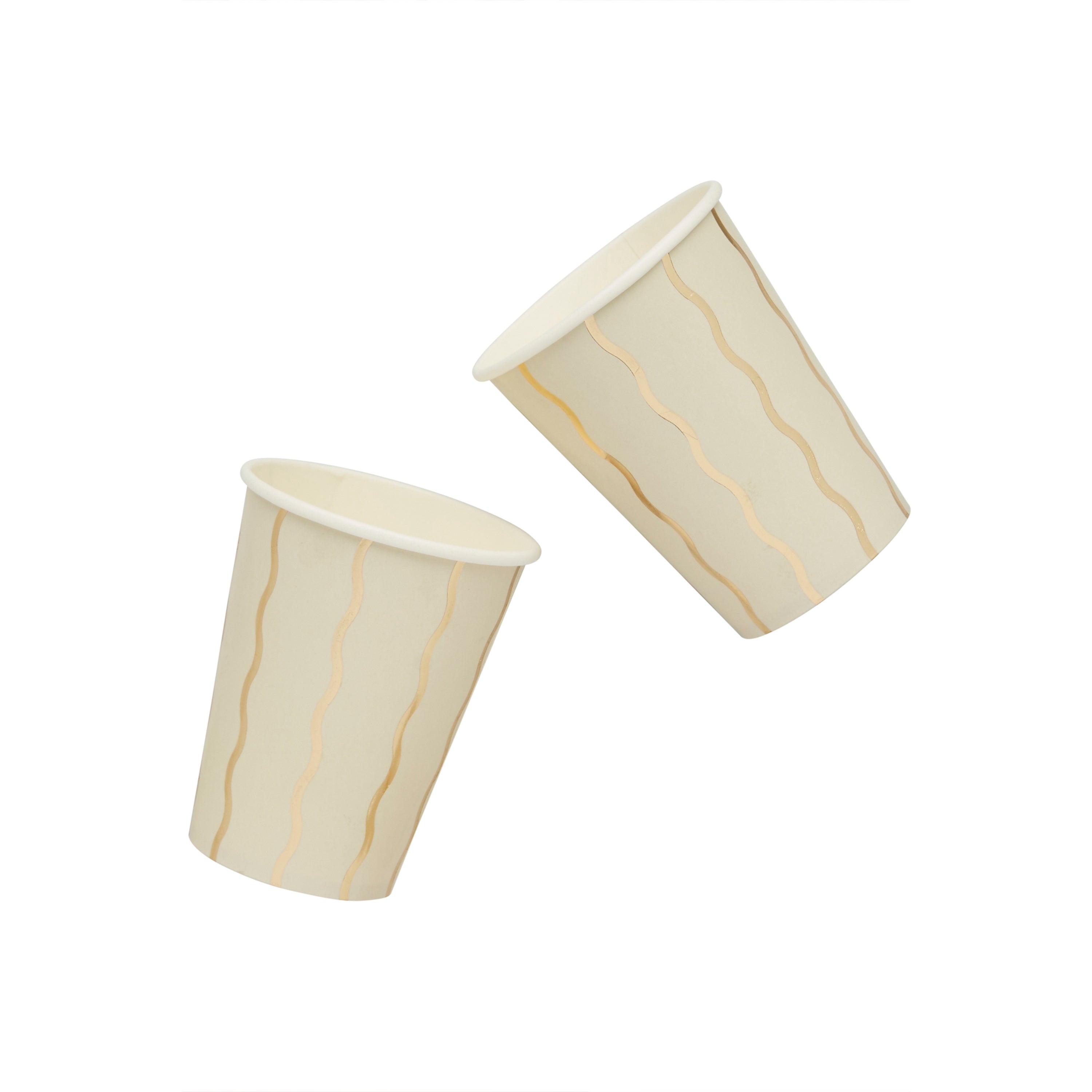 Gold Wavy Paper Cups (1pkt/8pcs) - Party Lane 