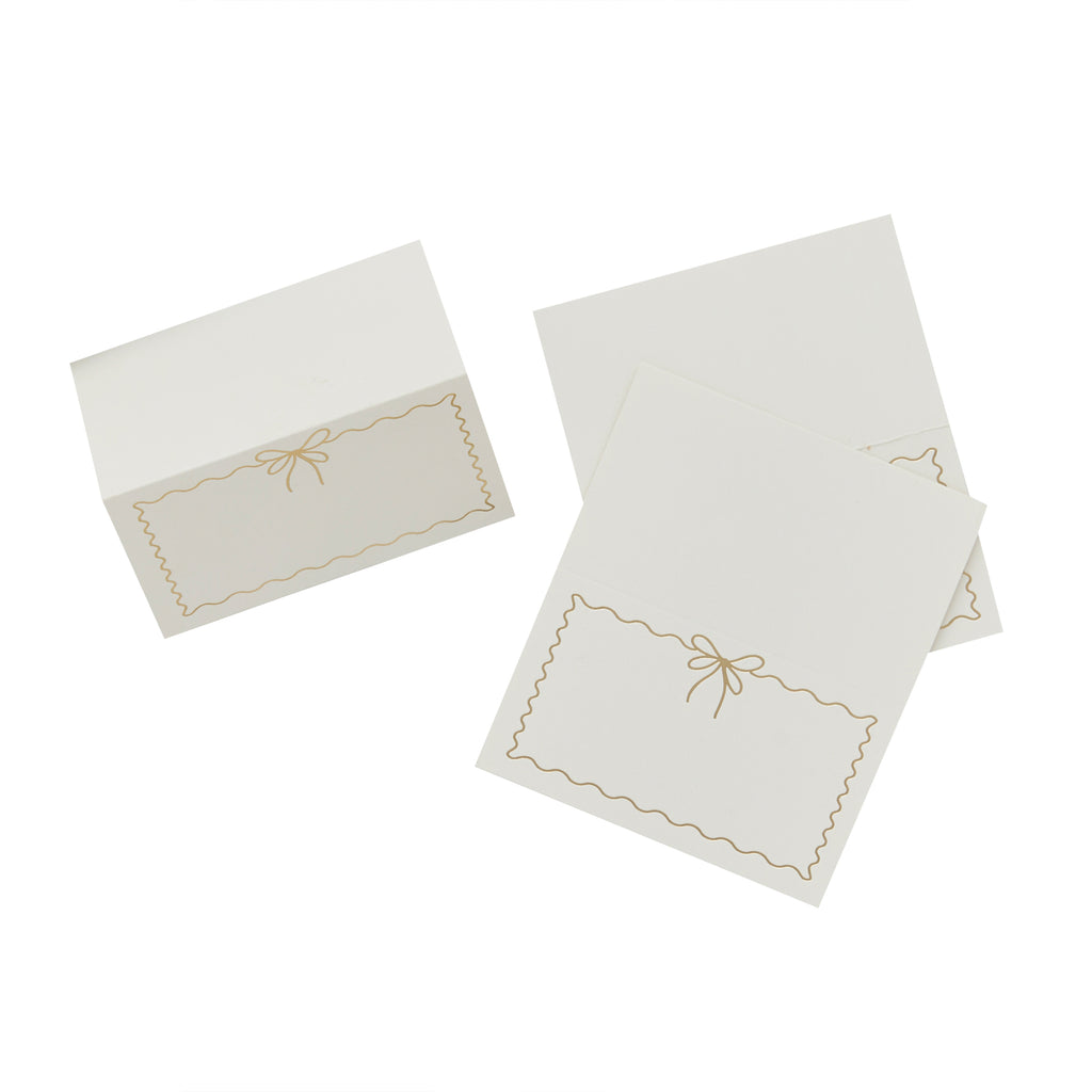 Wavy Edge Bow Paper Place Cards (1pkt/8pcs) - Party Lane 