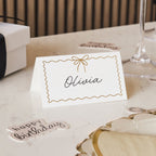 Wavy Edge Bow Paper Place Cards (1pkt/8pcs) - Party Lane 