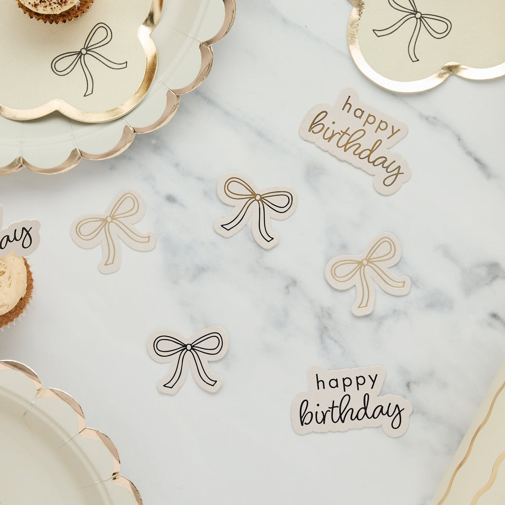 Bows and Happy Birthday Table Scatter 14g (1pkt) - Party Lane 