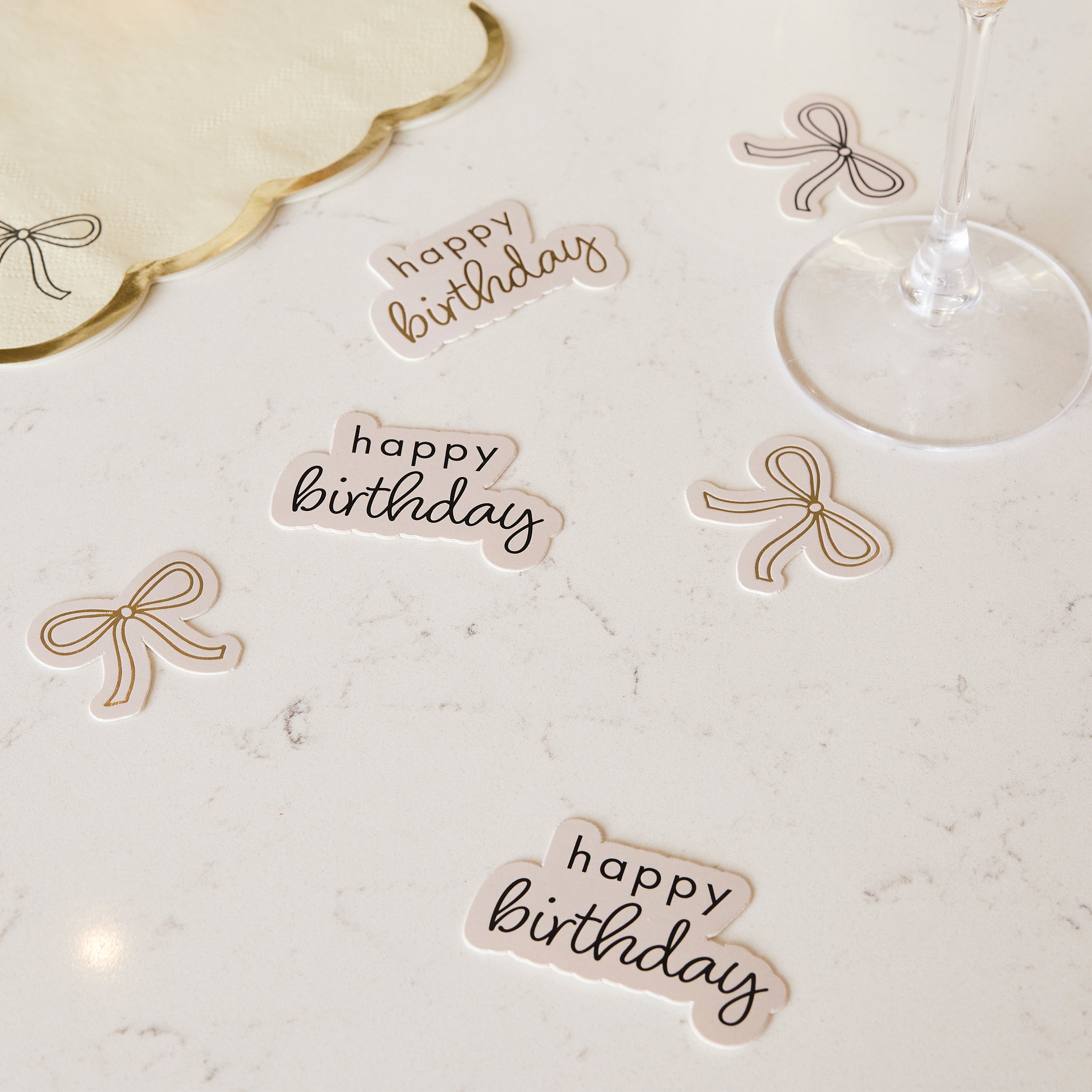 Bows and Happy Birthday Table Scatter 14g (1pkt) - Party Lane 