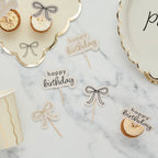 Bows and Happy Birthday Food Picks (1pkt/12pcs) - Party Lane 