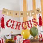 Big Top Circus customisable welcome banner detail shot