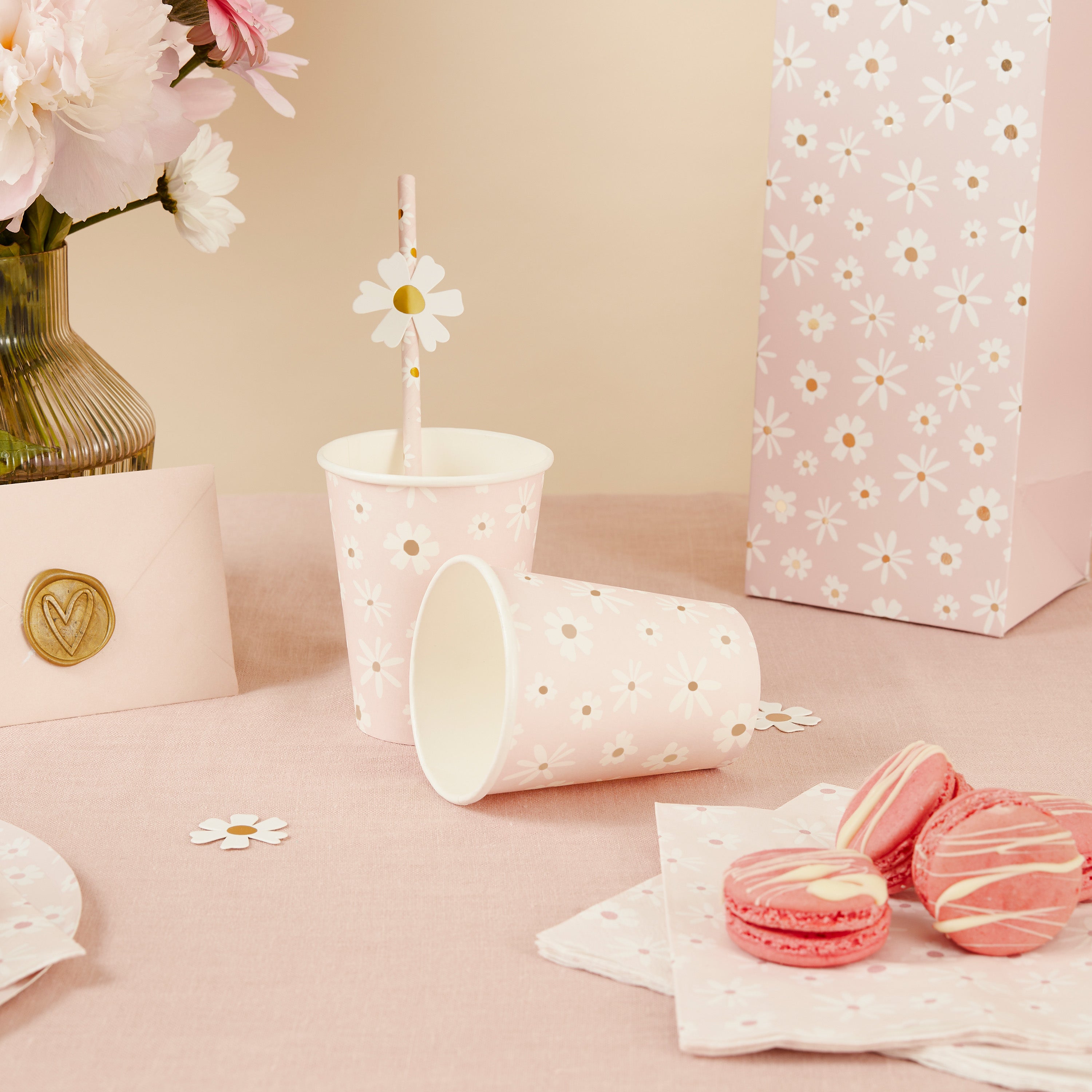 Daisy Days Paper Cups (1pkt/8pcs) - Party Lane 