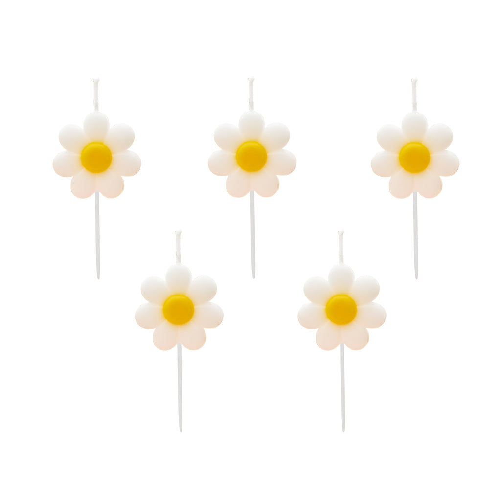 Daisy Days Candles (1pkt/5pcs) - Party Lane 