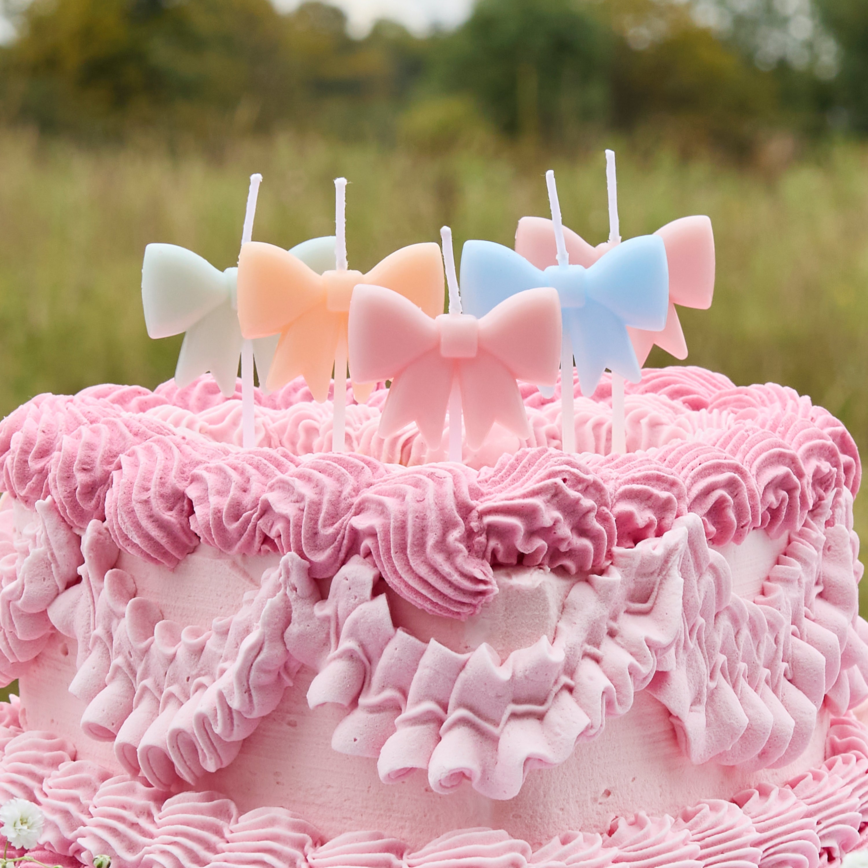 Bow Shape Candles (1pkt/5pcs)