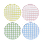 Pastel Gingham Paper Plates (1pkt/8pcs) - Party Lane 