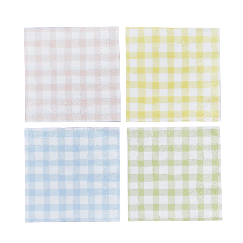Pastel Gingham Paper Napkins (1pkt/16pcs) - Party Lane