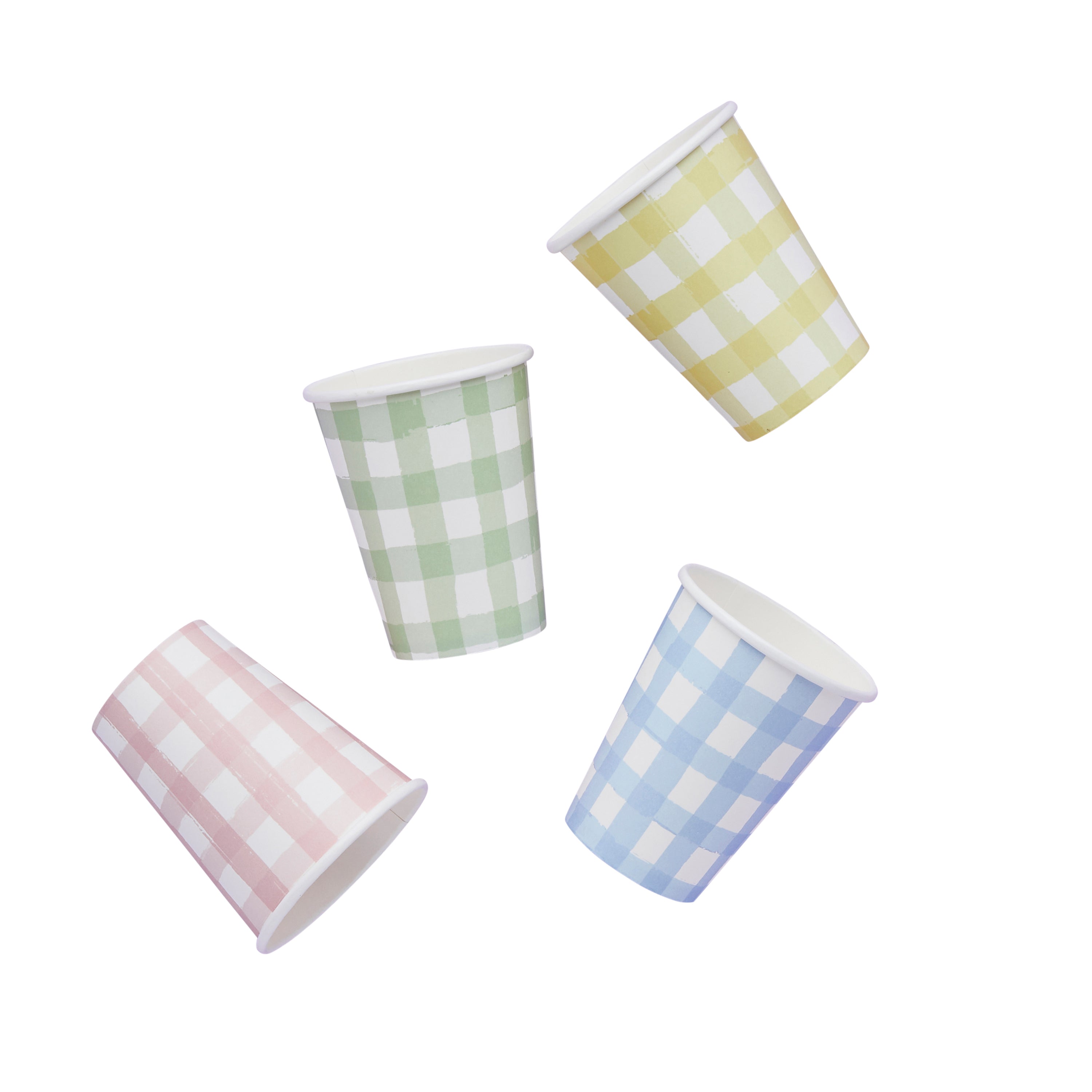 Pastel Gingham Paper Cups (1pkt/8pcs) - Party Lane 