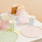 Pastel Gingham Paper Cups (1pkt/8pcs) - Party Lane 
