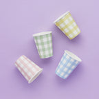 Pastel Gingham Paper Cups (1pkt/8pcs) - Party Lane 