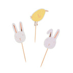 Bunny and Chick Cake Toppers (1pkt/6pcs) - Party Lane 