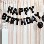 Happy Birthday 16" Balloon Garland Black (1pkt) - Party Lane 