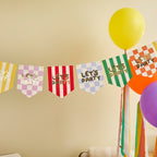 Playful Brights 'Let's Party' Card Flag Bunting 2m (1pkt/1pcs) - Party Lane