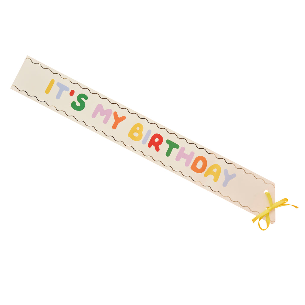 Playful Brights Happy Birthday Paper Sash (1pk/1pcs) - Party Lane