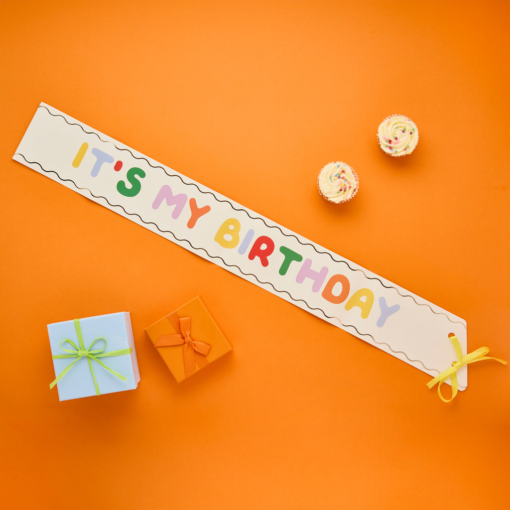 Playful Brights Happy Birthday Paper Sash (1pk/1pcs) - Party Lane