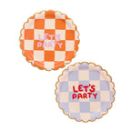 Playful Brights 'Let's Party' Paper Plates 22.5cm (1pkt/8pcs) - Party Lane
