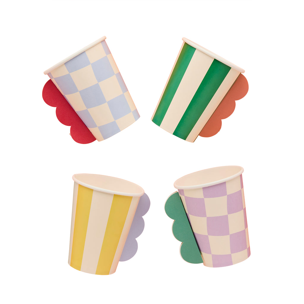 Playful Brights 3D Paper Cups (1pkt/8pcs) - Party Lane