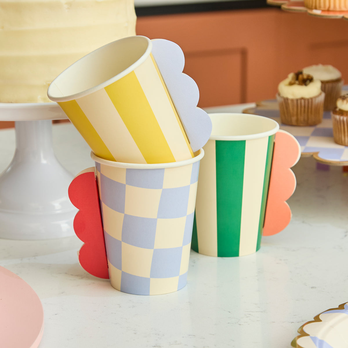 Playful Brights 3D Paper Cups (1pkt/8pcs) - Party Lane