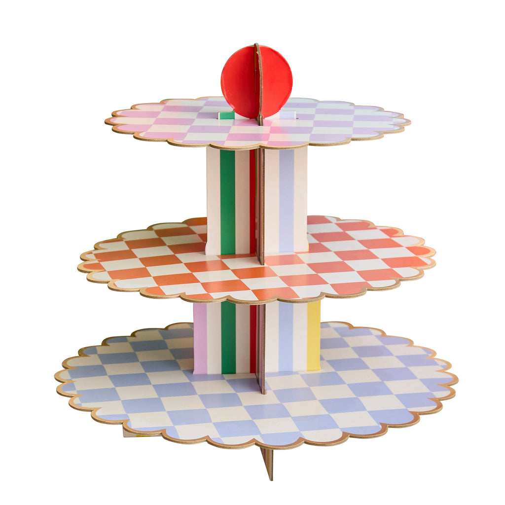 Playful Brights 3 Tier Cake Stand (1pkt/1pcs) - Party Lane