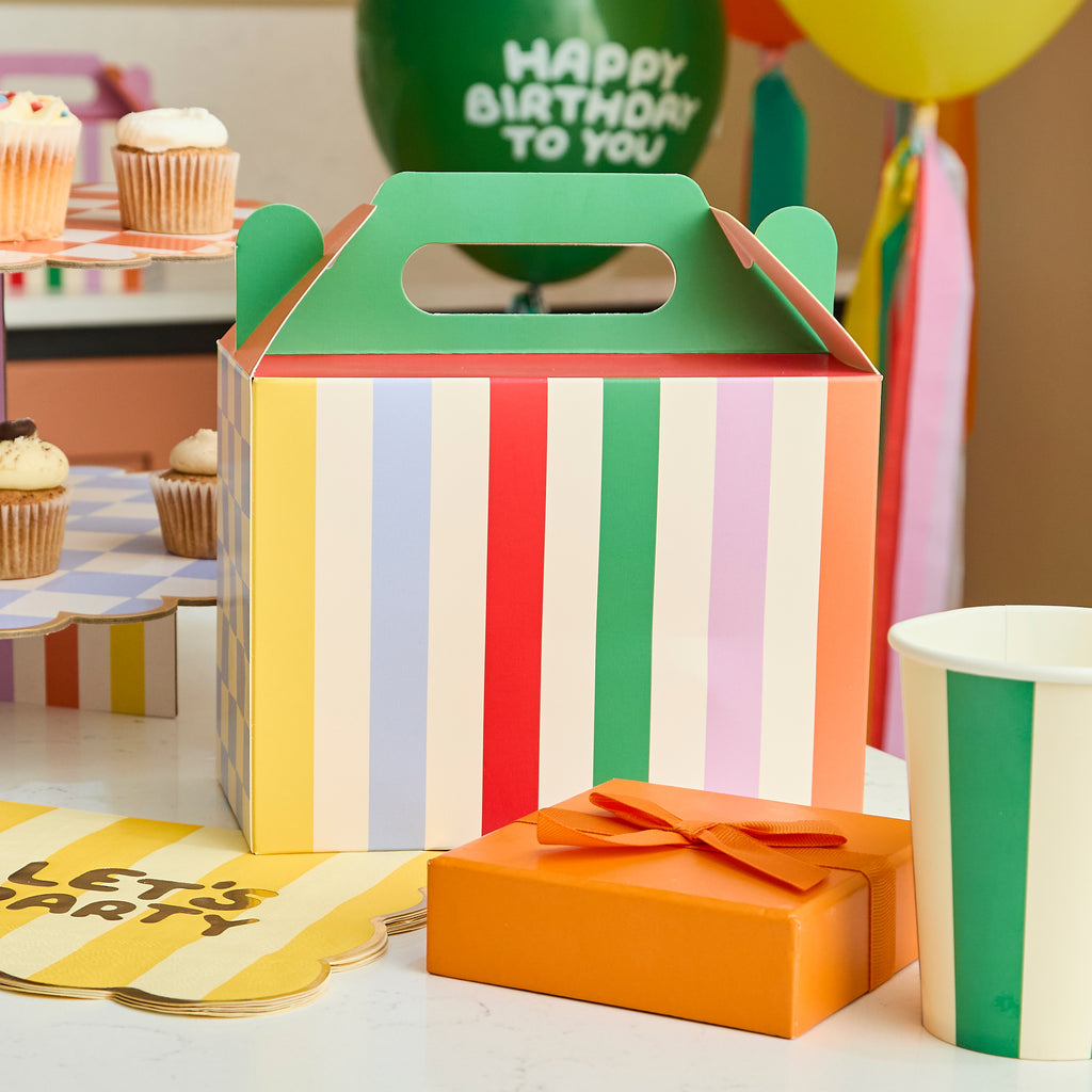 Playful Brights Card Lunch Boxes (1pkt/6pcs) - Party Lane