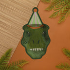 Dino Party paper plates detail showing vibrant dinosaur prints and designs