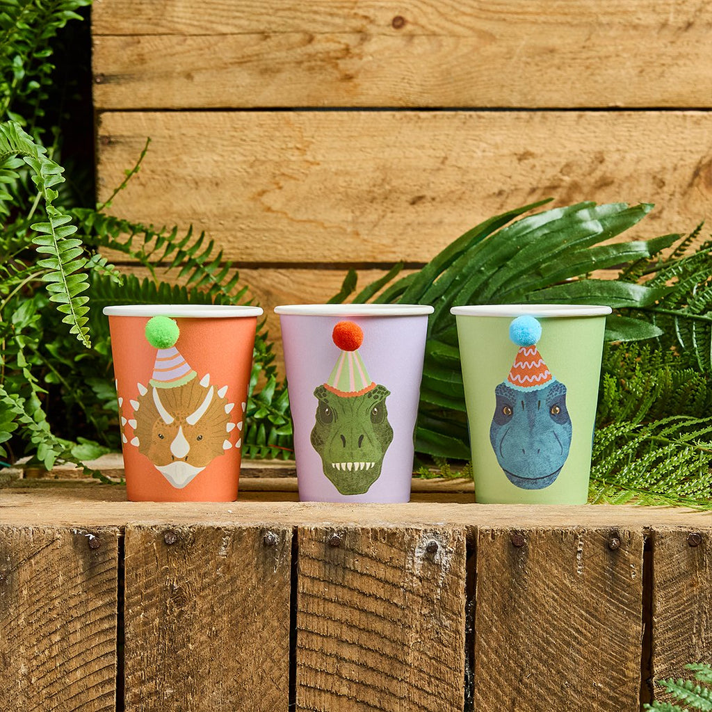Dino Party Cups (1pkt/6pc) - Party Lane 
