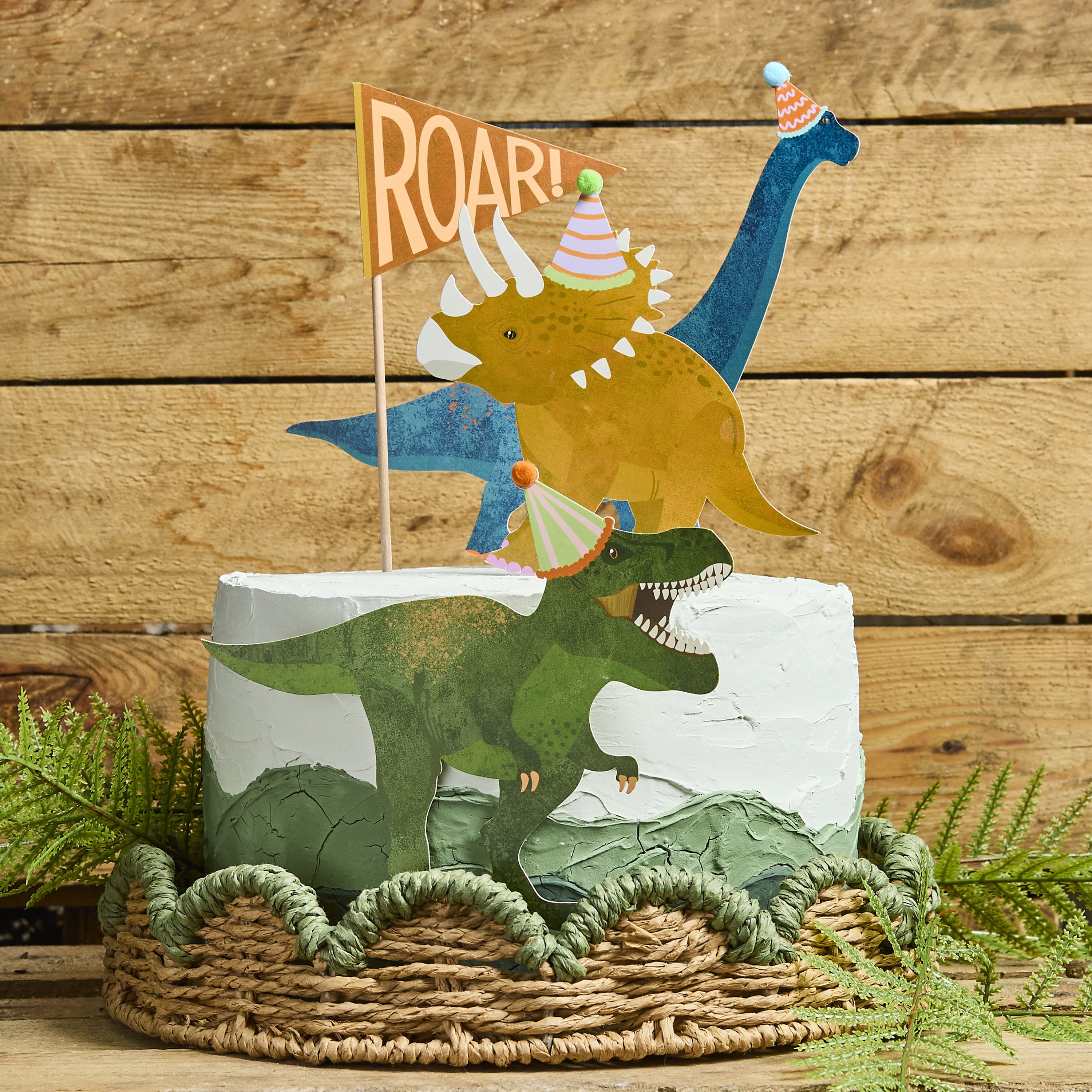 Dino Party Roar Cake Toppers (1pkt /4pc) - Party Lane 