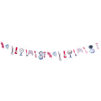 A banner with makeup-themed decorations, ideal for a pamper or beauty-themed party.