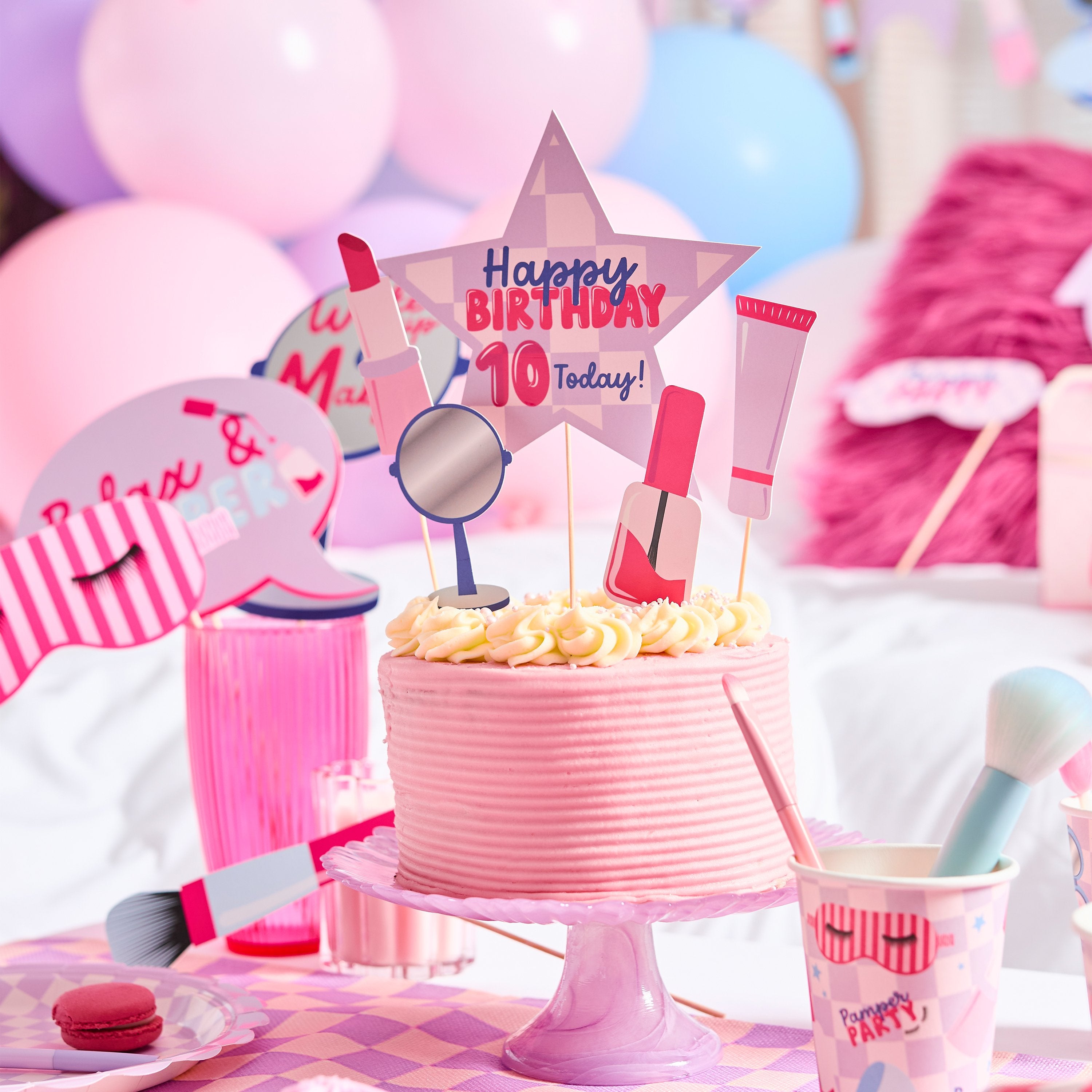 Pamper Party Cake Toppers (1pkt/5pcs) - Party Lane 