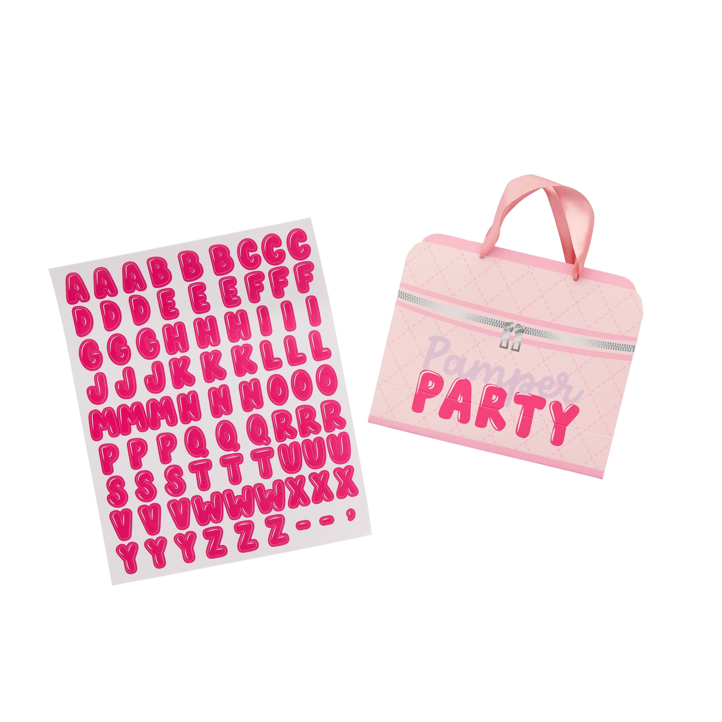 A set of 5 customizable party bags, perfect for giving pamper party favors.