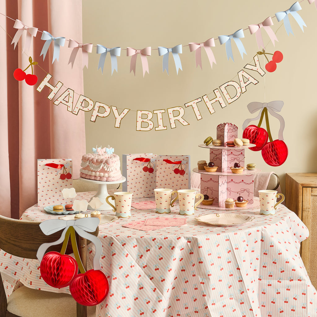 'Happy Birthday' Cherry Banner 2.5m (1pkt/1pc) - Party Lane