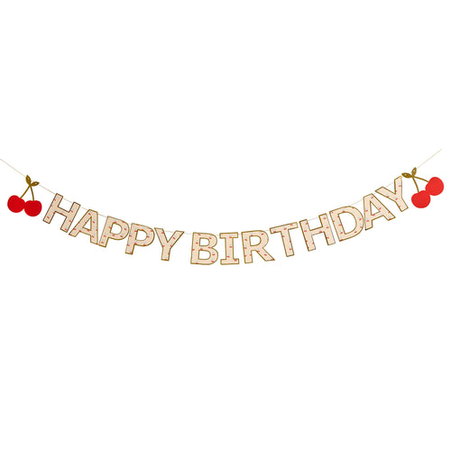 'Happy Birthday' Cherry Banner 2.5m (1pkt/1pc)