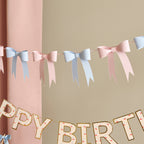 Pink and Blue 3D Bow Banner (1pkt/1pc) - Party Lane