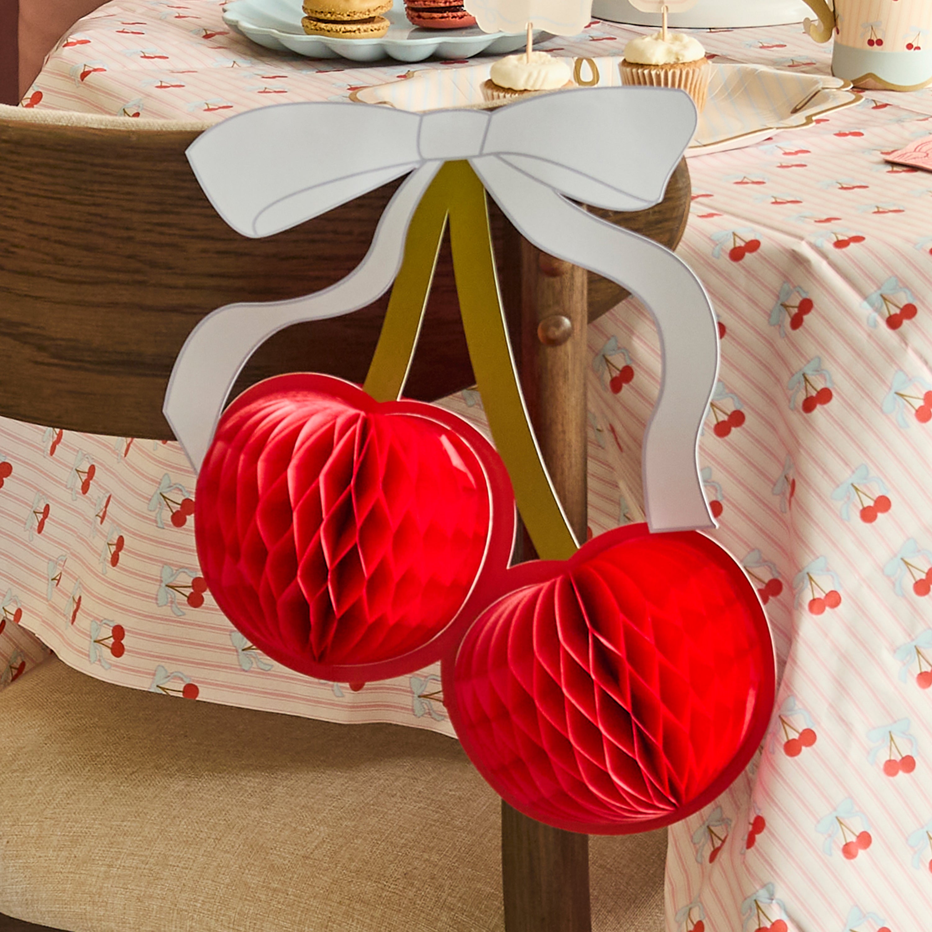 Cherry Honeycomb Decoration (1pkt/2pcs) - Party Lane