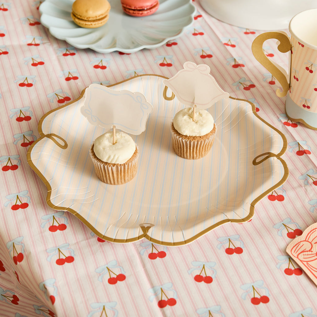 Rococo Striped Paper Plates 23cm (1pkt/8pcs) - Party Lane