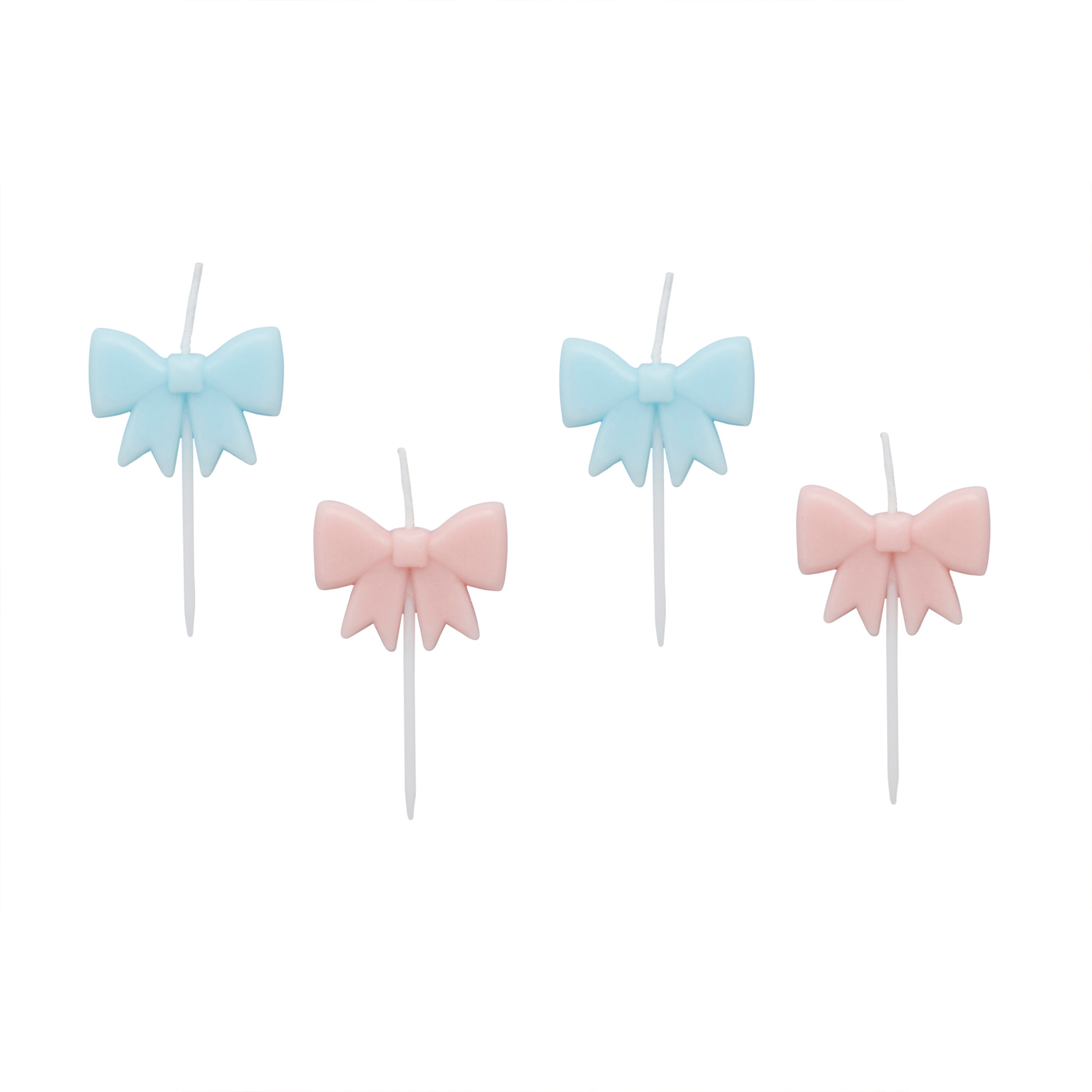 Pink and Blue Bow Shape Candles (1pkt/4pcs)