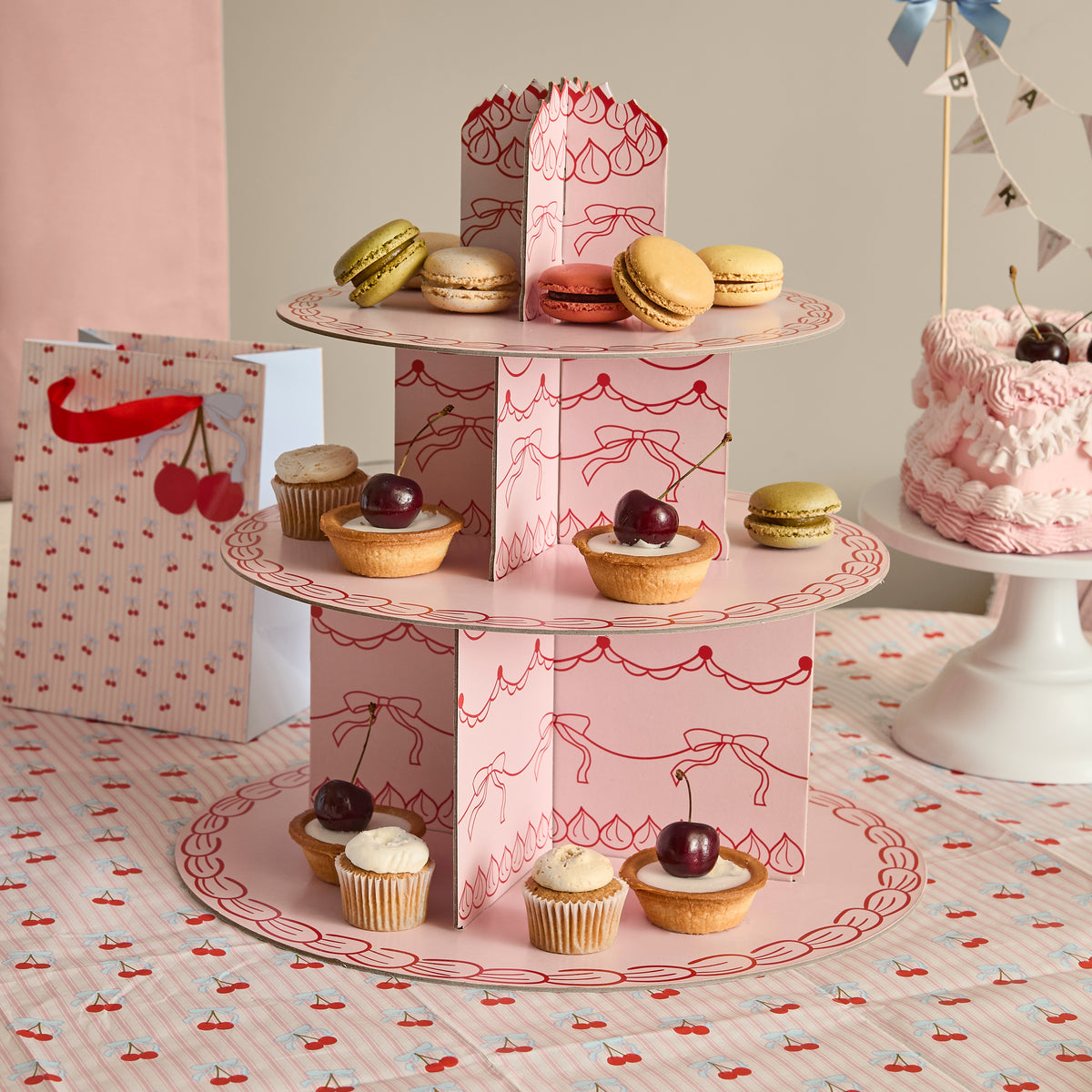 Pink Rococo Cake Stand (1pkt/1pcs) - Party Lane
