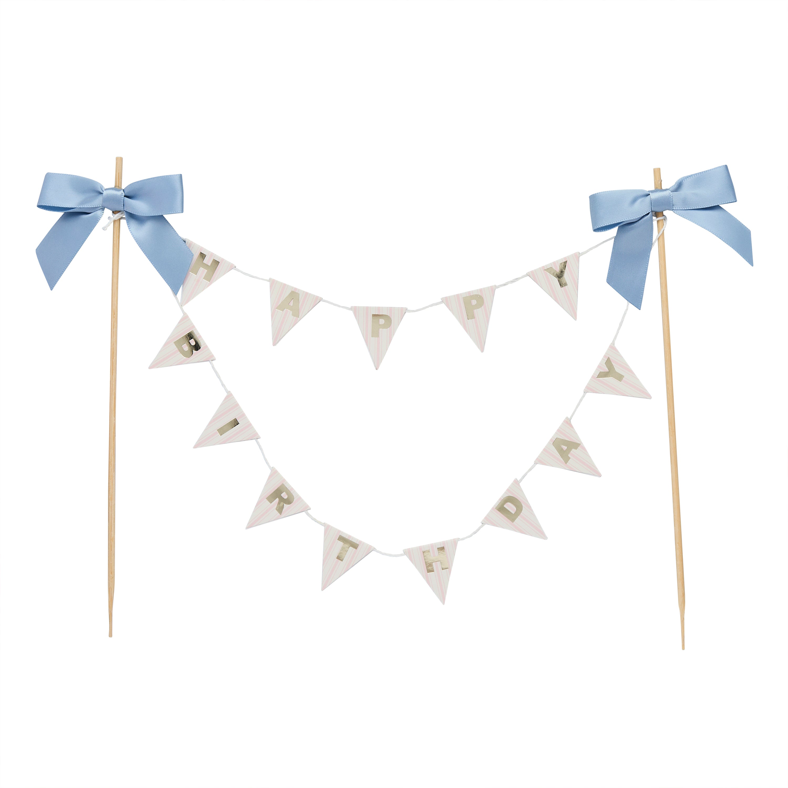 Bow 'Happy Birthday' Bunting Cake Topper (1pkt/1pc) - Party Lane