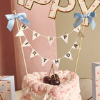 Bow 'Happy Birthday' Bunting Cake Topper (1pkt/1pc) - Party Lane