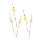 Sunny Squeeze Lemon Gingham Paper Straws (1pkt/20pcs) - Party Lane 