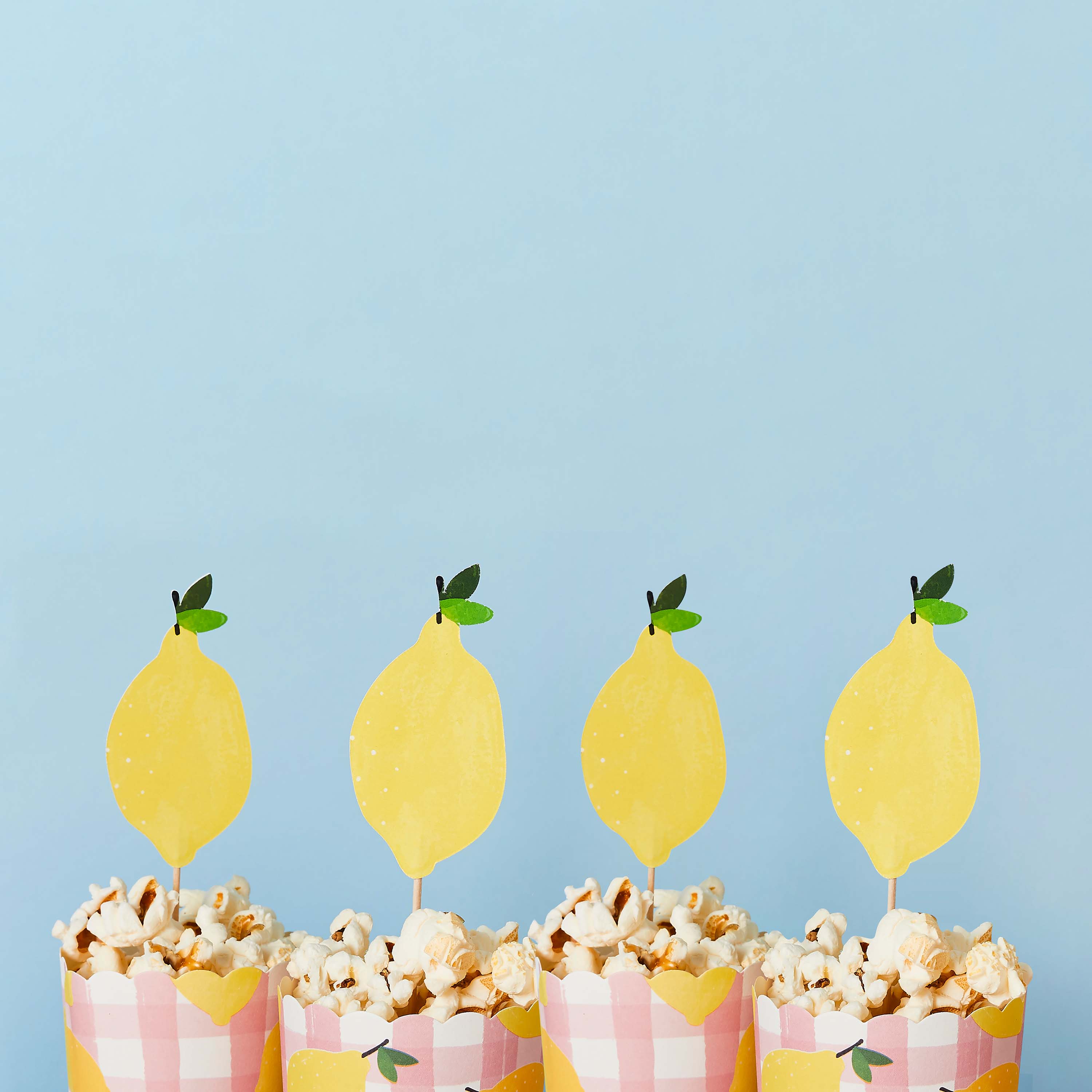Sunny Squeeze lemon-themed cake toppers for birthday cakes and desserts