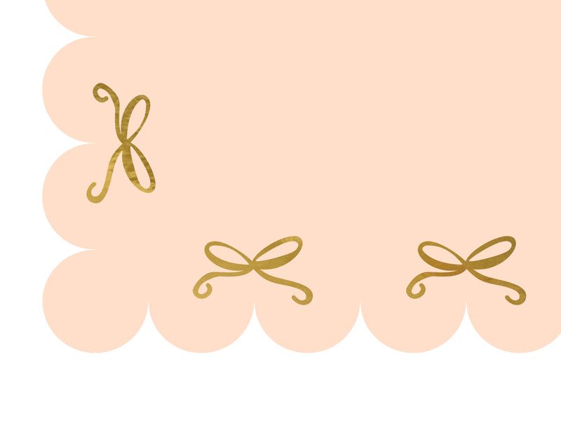 Pink Table Cloth with Gold Bows (1pc)