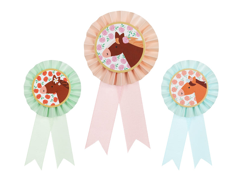 Pink Pony Club Rossette Badges (1pkt/3pc)
