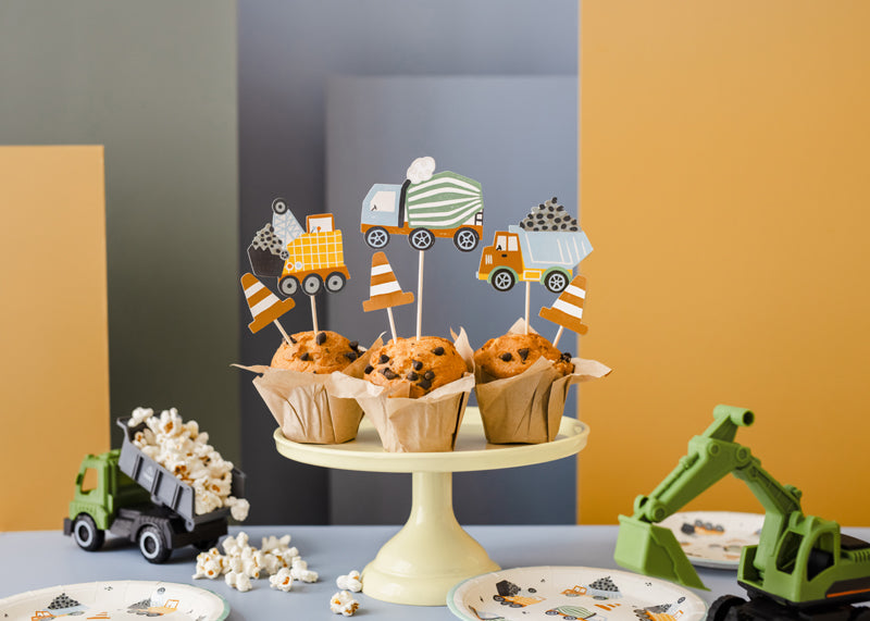Little Builder Cake Toppers (1pkt/6pcs) - Party Lane 