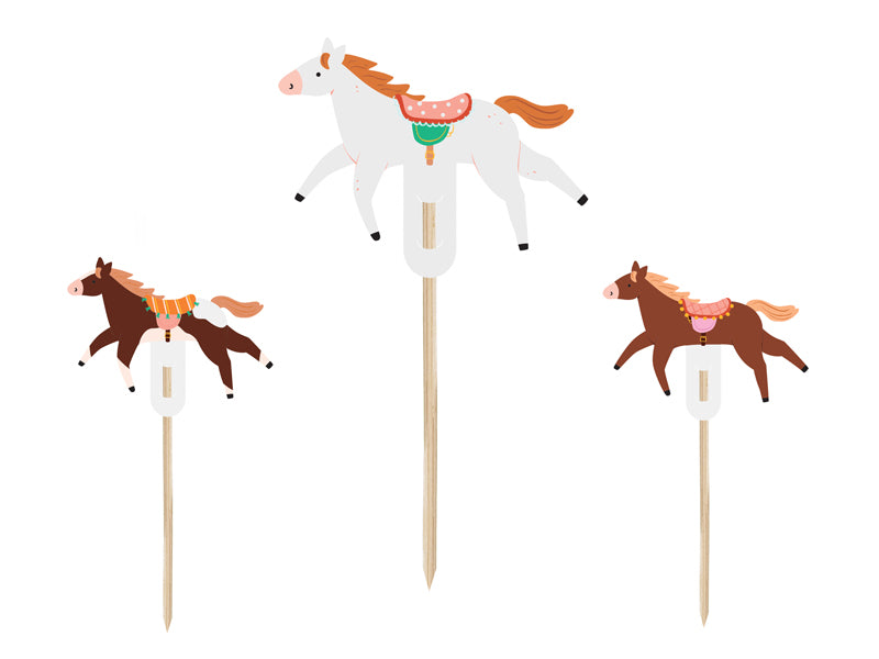 Pink Pony Club Cupcake Toppers (1pkt/6pc) - Party Lane 