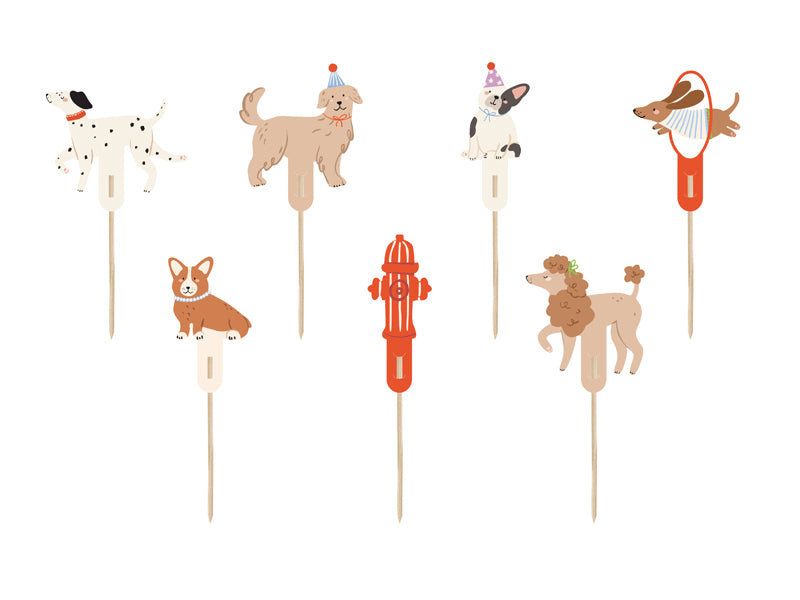 Puppy Pawty Cake Topper (1pkt/7pcs)